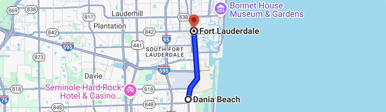 Dania Beach orthodontics location on map